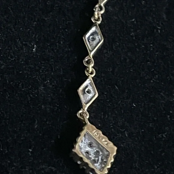 Beautiful Solid 10K YELLOW GOLD 1cttw LONG DIAMOND PENDANT NOT SCRAP. - Picture 9 of 11